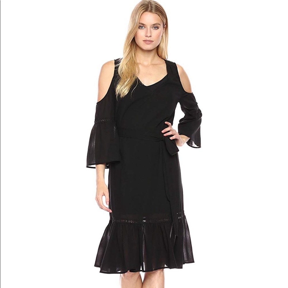 Trina Turk Grand Dame Cotton Cold Shoulder Dress